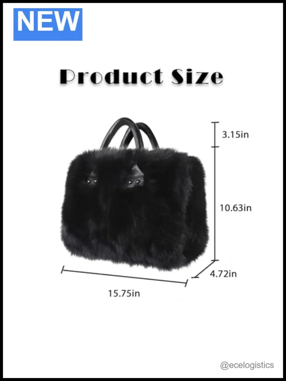 Genuine Fox Fur Shoulder Bag Leather Handbag Ladies Silver Fox Hobo Winter